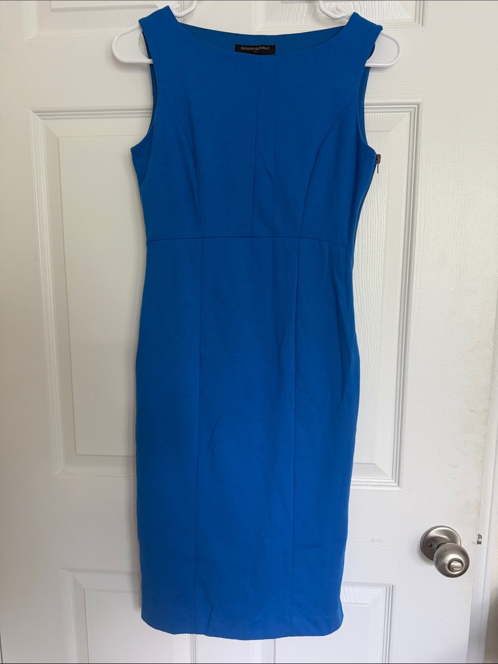 Banana Republic Cobalt Blue Sleeveless Midi Sheath Dress
